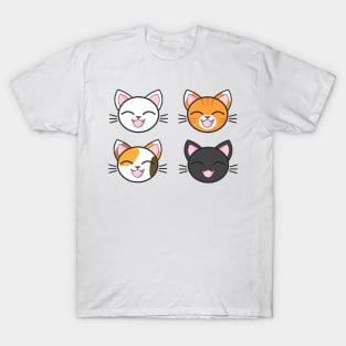 Smiling Cats Kawaii Cartoons T-Shirt